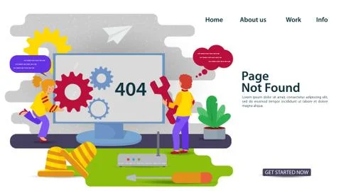 Banner Oops 404 error page not found Internet connection problems a girl and Stockillustratie