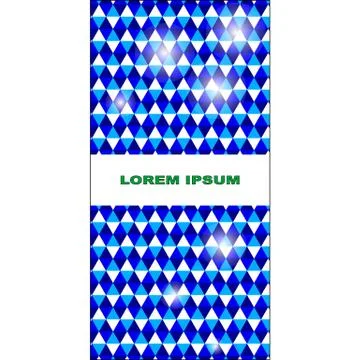 Banner or card with little blue and white triangles Illustrazione stock