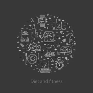 Banner or flyer template. Weight Loss, Diet card Stock-Illustration