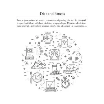 Banner or flyer template. Weight Loss, Diet card Stock Illustration