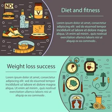 Banner or flyer template. Weight Loss, Diet card Stock Illustration