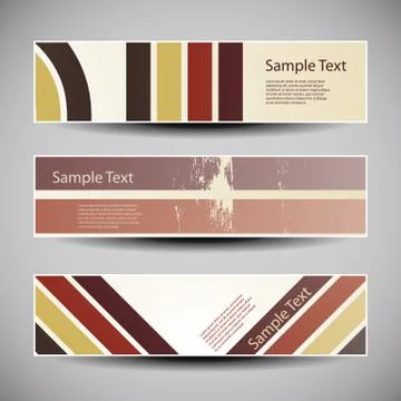 Banner or Header Designs with Abstract Patterns Stock Illustration