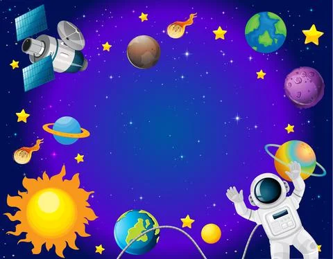 A banner outer space scence background Stock Illustration