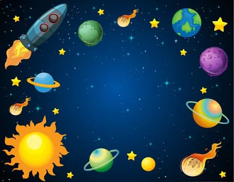 A banner outer space scence background Stock Illustration