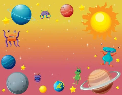 A banner outer space scence background Stock Illustration