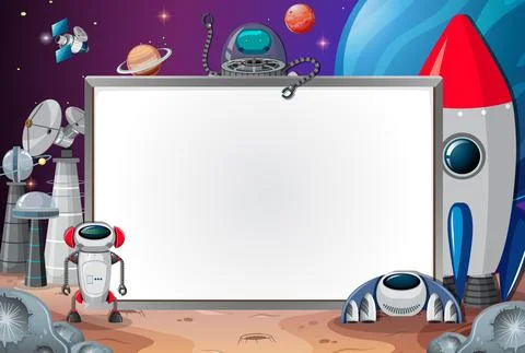A banner outer space scence background Stock Illustration