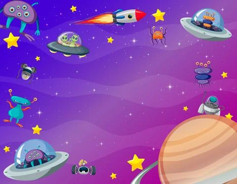 A banner outer space scence background Stock Illustration