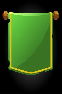 Banner panel old green flag for the game. Stock Illustration