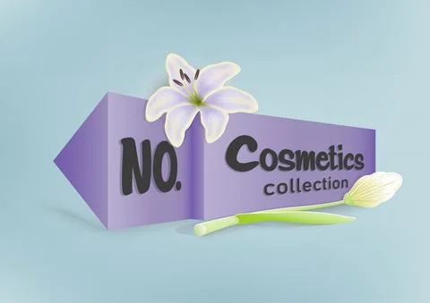 Banner paper cut vector cosmetics collection Stock Illustration