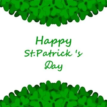 Banner with  Patrick Day clover decorated Stock Illustration
