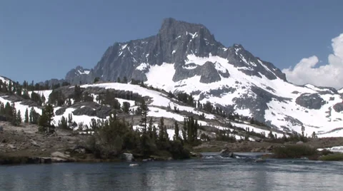 Banner Peak and Stream Stock Footage 36176239