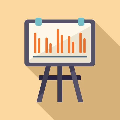 Banner plan icon flat vector. Business document Illustrazione stock