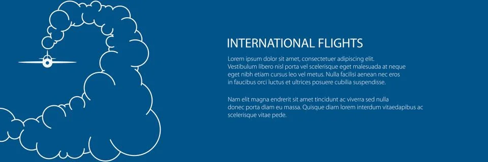 Banner of plane in the cky in the clouds 스톡 일러스트