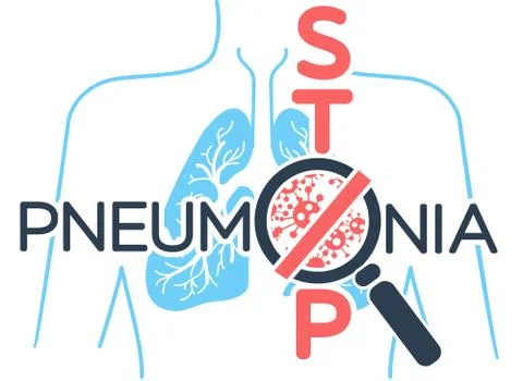 Banner  pneumonia stop Illustrazione stock