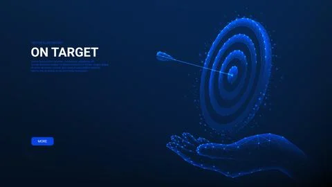 Banner with polygonal target Stock Illustration