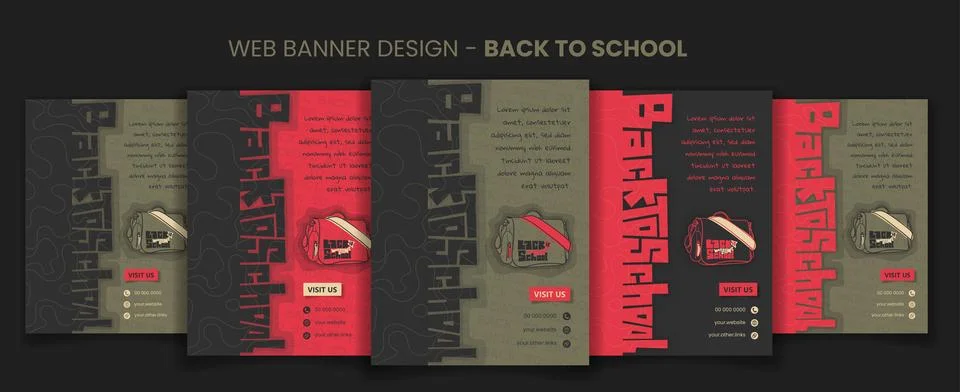 Banner post template for back to school campaign with typography background.. Stock Illustration