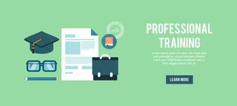 Banner for professional training Stock Illustration