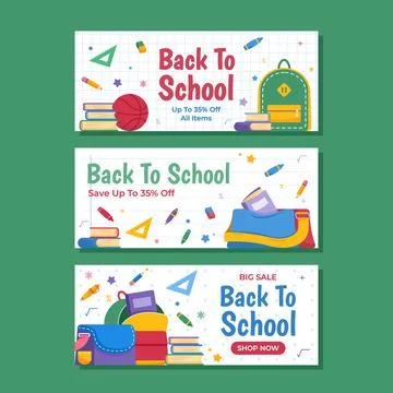 Banner Promotion Post Of Back To School Theme Stock Illustration
