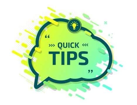 Banner of quick tips. Speech bubble helpful trick Stock Illustration