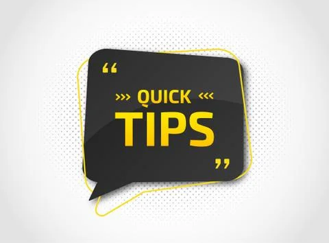 Banner of quick tips. Speech bubble helpful trick Illustrazione stock