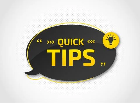 Banner of quick tips. Speech bubble helpful trick Stock Illustration