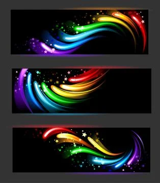 Banner with rainbow pattern Stock Illustration
