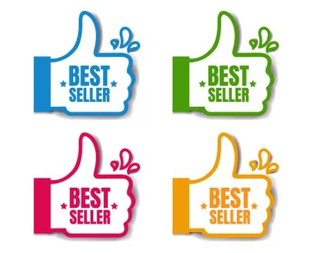 Banner Recommended With Thumbs Up Stock Illustration