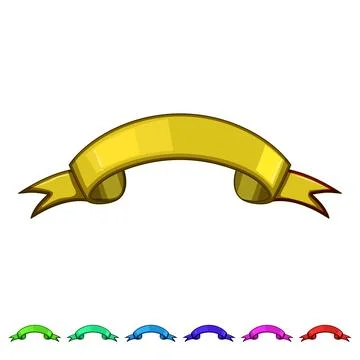 Banner red ribbon cartoon vector graphic 스톡 일러스트