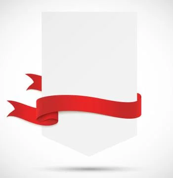 Banner with red ribbon Stock Illustration