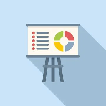 Banner report icon flat vector. Business document Stockillustratie