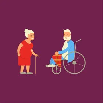 Banner of Retired elderly Stock Illustration