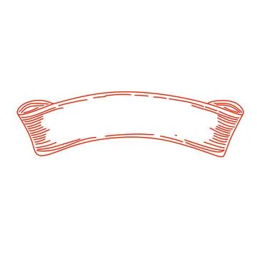 Banner ribbon. Editable thin line drawing. Illustrazione stock