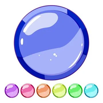 Banner round game button cartoon vector graphic Stock Illustration