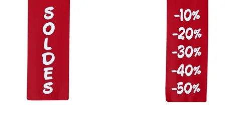 Banner for sales which gradually move downwards Video stock 264146098