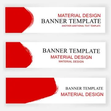 Banner - Scribble -  Red  and White - Crayon - Set 04A Illustrazione stock