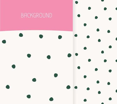 Banner seamless pattern polka dots doodle vector Stock Illustration