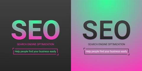 Banner of Search Engine Optimization. Vector Illustrazione stock