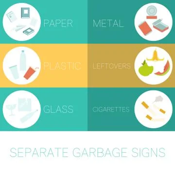 Banner of separate garbage Stock Illustration