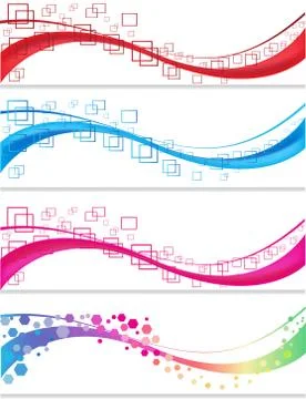 Banner set with geometric forms Stock Illustration