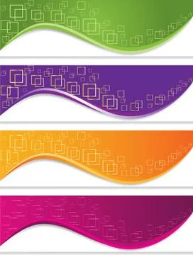 Banner set with geometric forms Stock Illustration