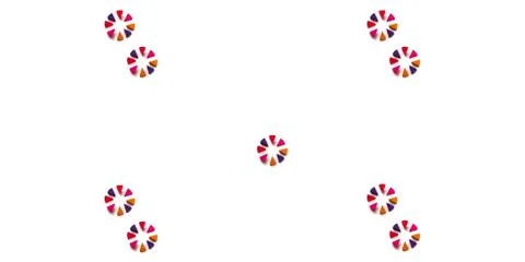 Banner Set of makeup sponges pattern isolated on white background top view of Stock Photos