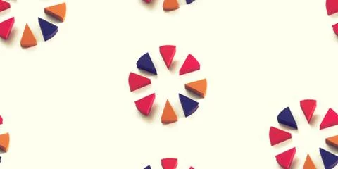 Banner Set of makeup sponges pattern isolated on white background top view of Stock Photos