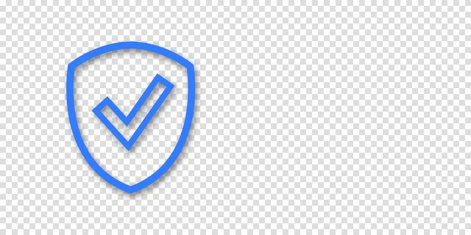 Banner shield check mark icon. Place for your text. Cope space. Vector illu.. Stock Illustration