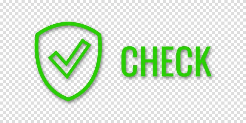 Banner shield check mark icon. Place for your text. Cope space. Vector illu.. Stock Illustration