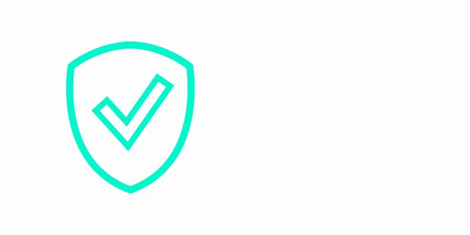 Banner shield check mark icon. Place for your text. Cope space. Vector illu.. Stock Illustration