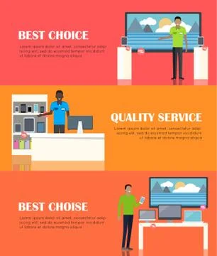 Banner of Shop Specialized on Selling Electronics Stock Illustration