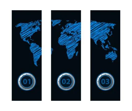 Banner with special map design Stock Illustration