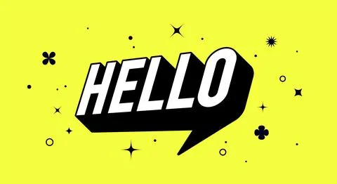 Banner speech bubble text Hello Stock Illustration