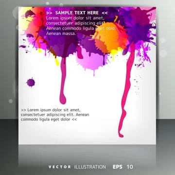 Banner with splash on abstract background Illustrazione stock