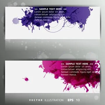 Banner with splash on abstract background Ilustração Stock